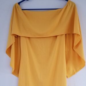 Off shoulder cape dress